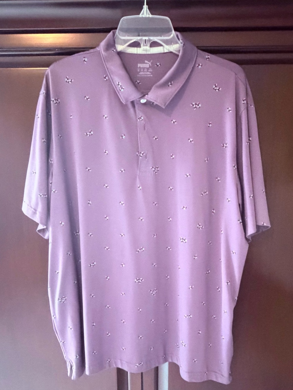 Puma Men’s Lavender Polo with Micro Dot Embroidery